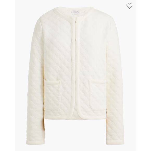 J. CREW FACTORY Quilted Jacket NWOT White Sz XL Item BV786 Quiet Luxury $98 MSRP - Picture 4 of 10